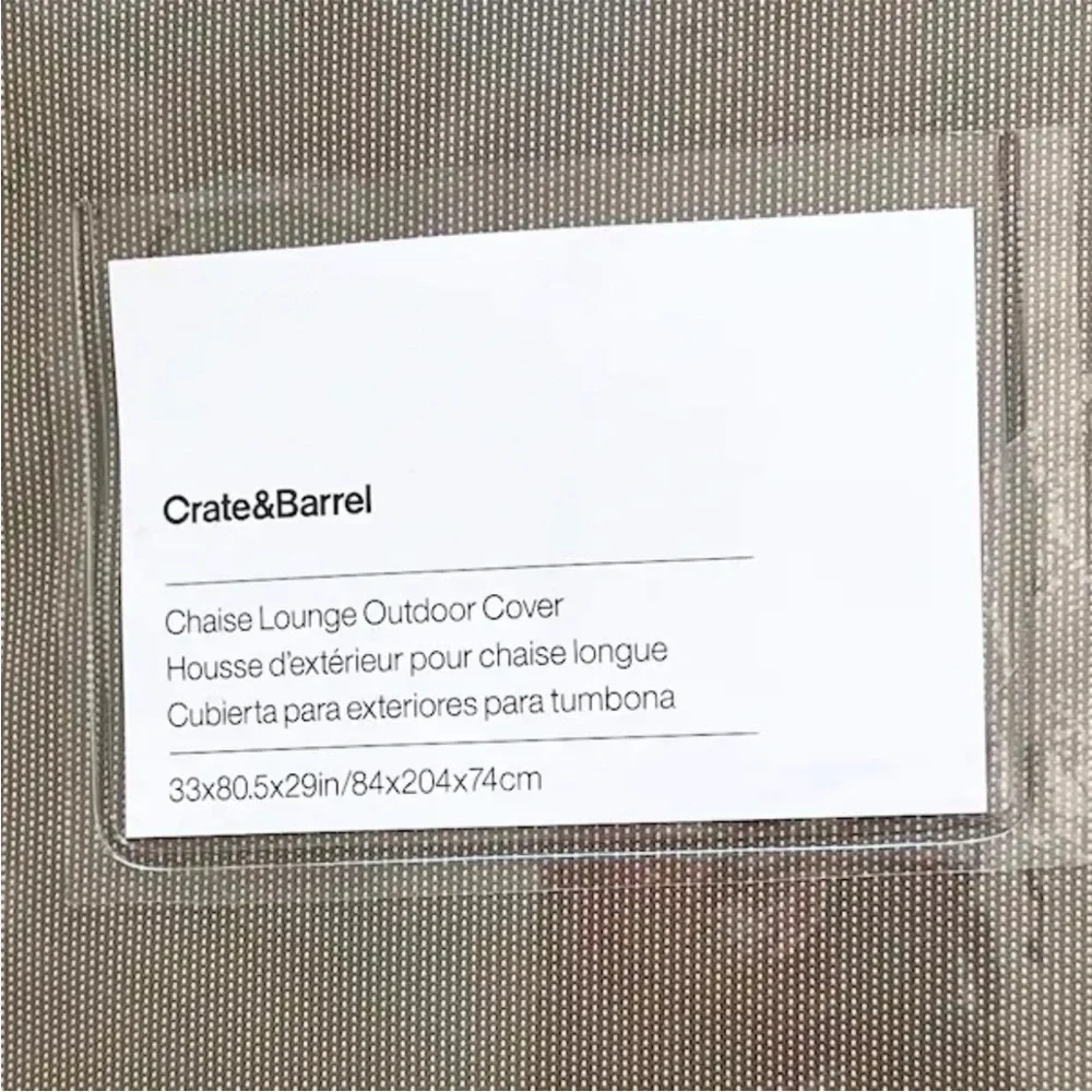 NWT Crate & Barrel Eao Chaise Lounge Outdoor Cover Brown 33